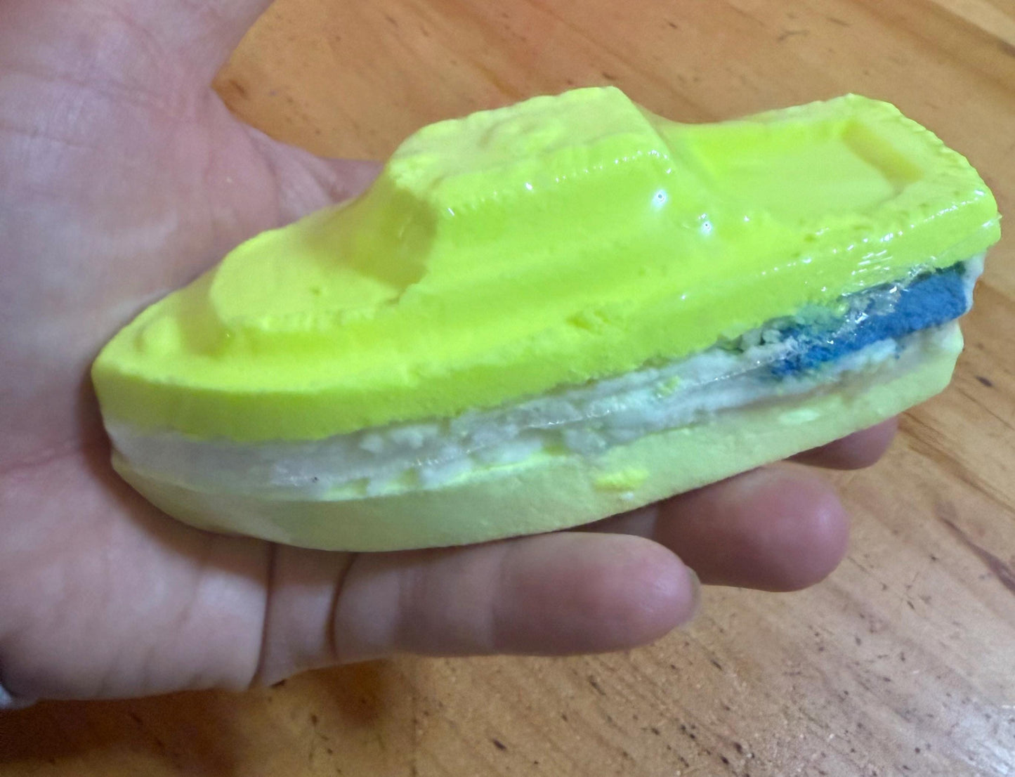 Banana Boat Bath Bomb with Bubble Frosting