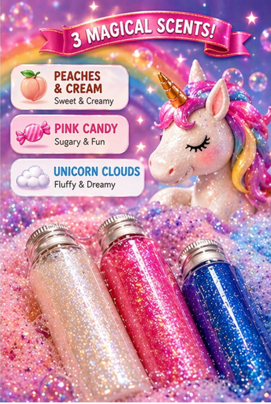 Shimmer Unicorn Bubble Bath Shots