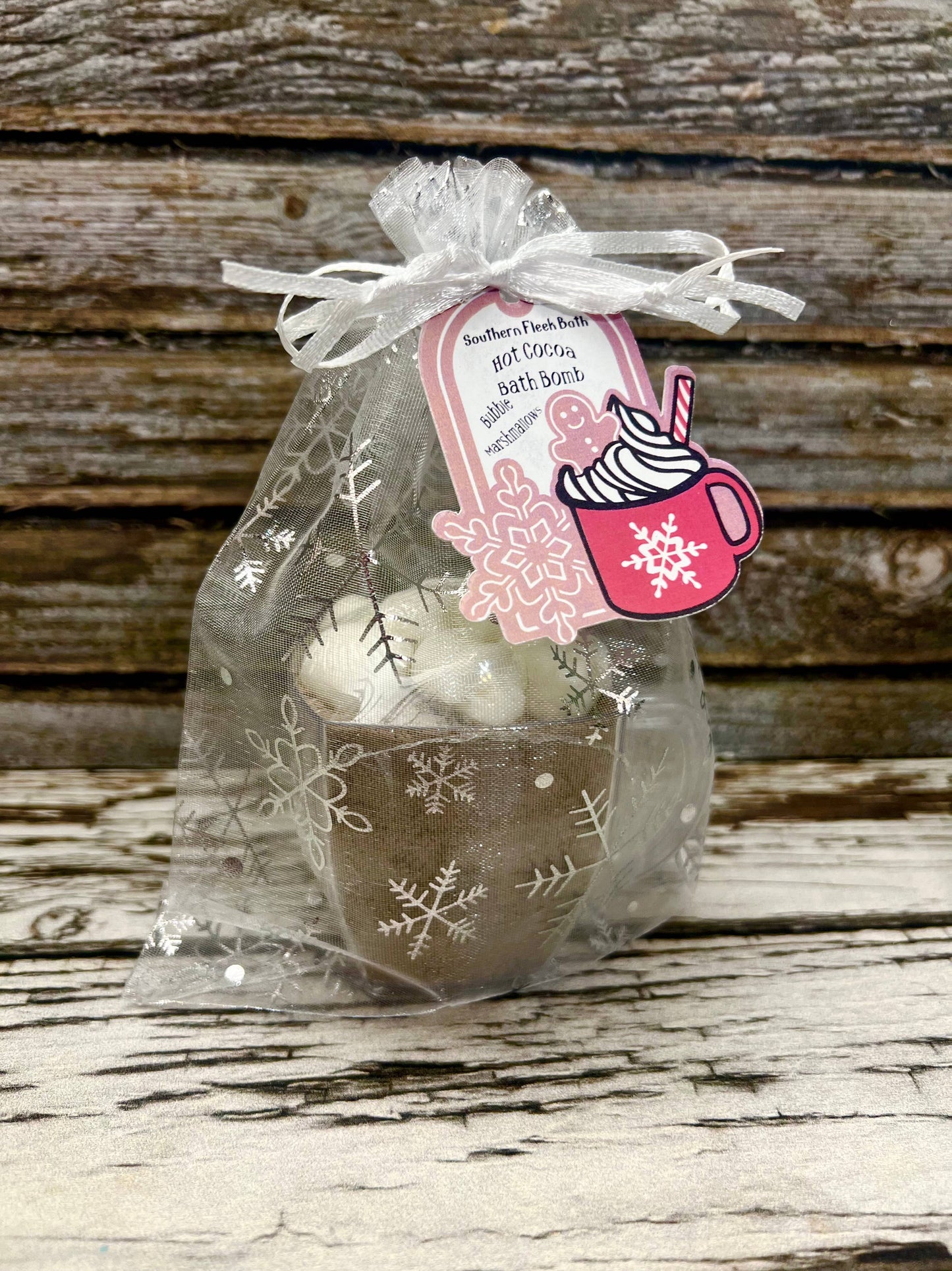 Hot Cocoa Bath Bomb with Bubble Marshmallows